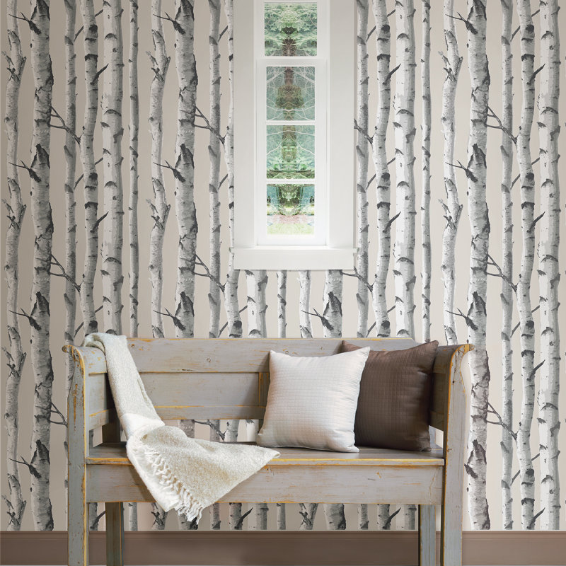 WallPops! Birch Tree 18' x 20.5" Peel And Stick Wallpaper & Reviews